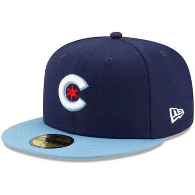 New Era Men's  Navy, Light Blue Chicago Cubs 2021 City Connect 59fifty Fitted Hat In Navy,light Blue