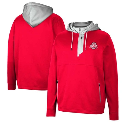 Colosseum Scarlet Ohio State Buckeyes Luge 3.0 Quarter-zip Hoodie