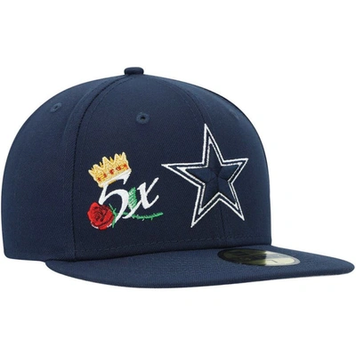 New Era Navy Dallas Cowboys Crown 5x Super Bowl Champions 59fifty Fitted Hat