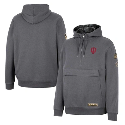 Colosseum Charcoal Indiana Hoosiers Oht Military Appreciation Quarter-zip Hoodie