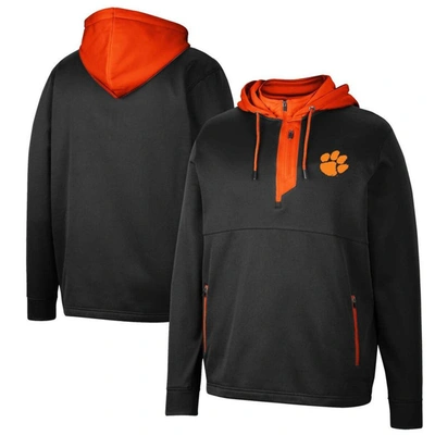 Colosseum Black Clemson Tigers Luge 3.0 Quarter-zip Hoodie