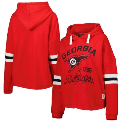 Pressbox Red Georgia Bulldogs Super Pennant Pullover Hoodie