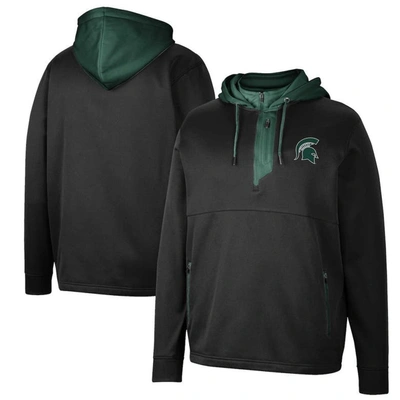 Colosseum Black Michigan State Spartans Luge 3.0 Quarter-zip Hoodie