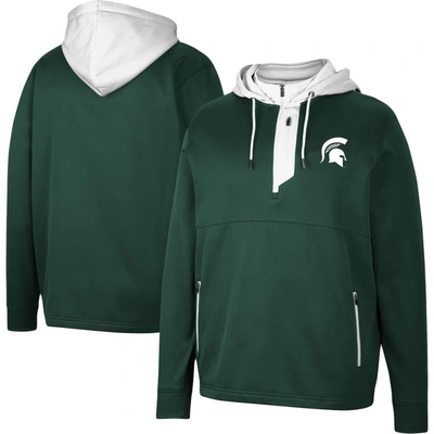 Colosseum Green Michigan State Spartans Luge 3.0 Quarter-zip Hoodie