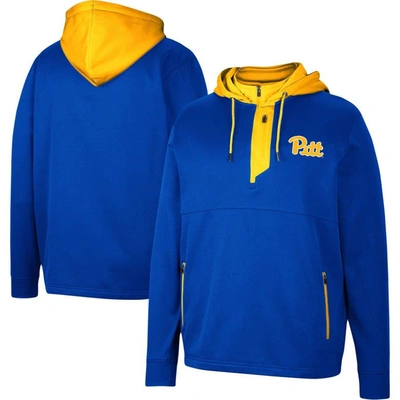 Colosseum Royal Pitt Panthers Luge 3.0 Quarter-zip Hoodie