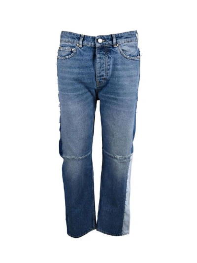 Golden Goose Cropped Fitted Jeans In Blue Wash Patch