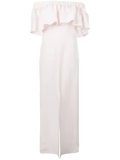 Maison Rabih Kayrouz Off-shoulder Long Dress In Pink & Purple