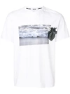 Msgm White Heart Applique T-shirt