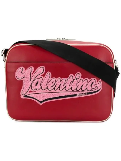 Valentino Garavani Logo Crossbody Bag In Red Pink