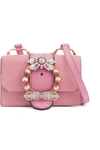 Miu Miu Miu Lady Embellished Smooth And Textured-leather Shoulder Bag In Pink