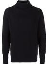 Andersen-andersen Ribbed Knit Turtleneck Jumper In Blue