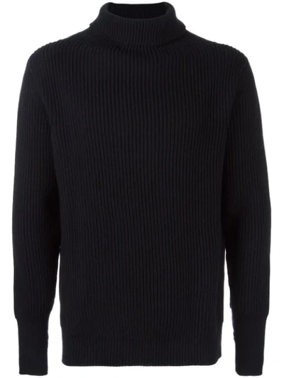 Andersen-andersen Ribbed Knit Turtleneck Jumper In Blue