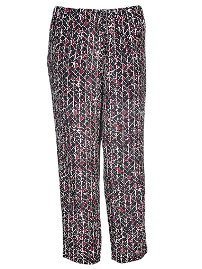 Marni Patterned Elastic Trousers In Conblack