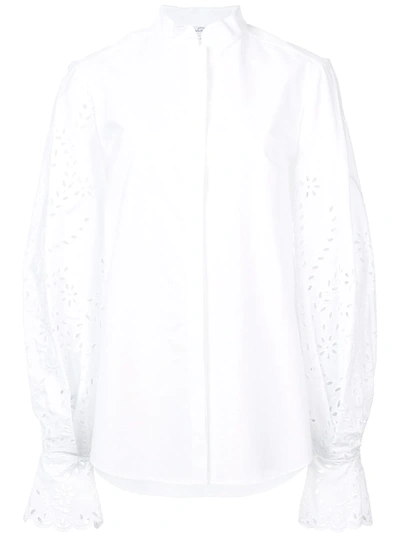 Oscar De La Renta Laser-cut Detail Shirt In White