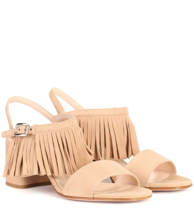 Prada Suede Sandals In Beige