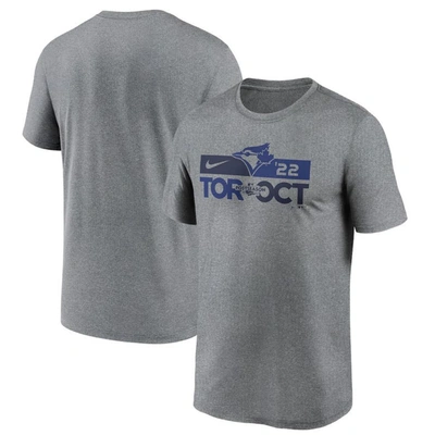 Nike Heather Charcoal Toronto Blue Jays 2022 Postseason T-shirt