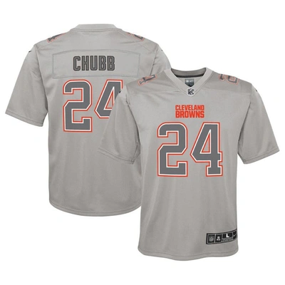 Nike Kids' Youth  Nick Chubb Gray Cleveland Browns Atmosphere Game Jersey