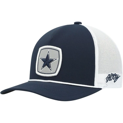 Hooey Men's  Navy, White Dallas Cowboys Star Patch Rope Trucker Snapback Hat In Navy,white
