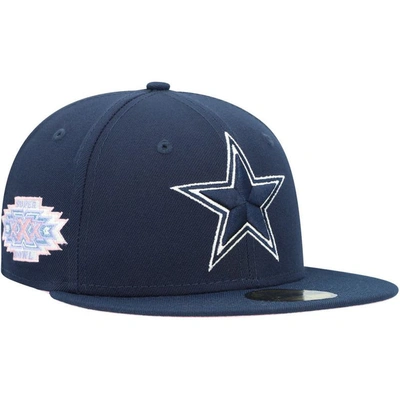 New Era Navy Dallas Cowboys Super Bowl Xxx Pop Sweat 59fifty Fitted Hat