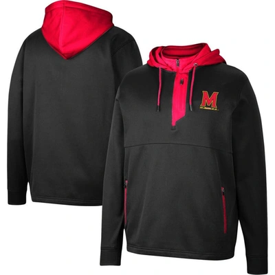 Colosseum Black Maryland Terrapins Luge 3.0 Quarter-zip Hoodie