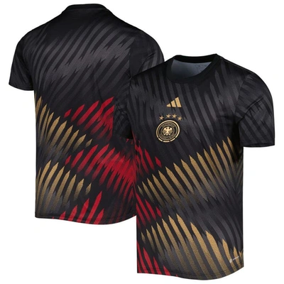 Adidas Originals Adidas Black Germany National Team 2022 Pre-match Top In Black/grey/victory Red