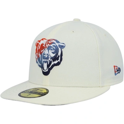 New Era Cream Chicago Bears Chrome Dim 59fifty Fitted Hat