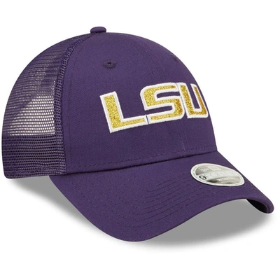 New Era Women's  Purple Lsu Tigers 9fortyâ Logo Spark Trucker Snapback Hat