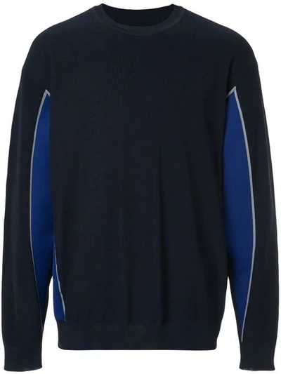 08sircus Panelled Crew-neck Jumper - Blue