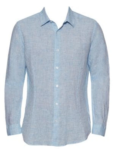 Orlebar Brown Morton Tailored Linen Button-down Shirt In Heron