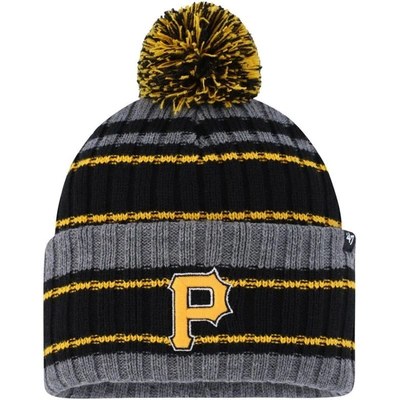 47 ' Gray/black Pittsburgh Pirates Rexford Cuffed Knit Hat With Pom