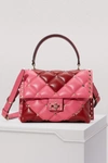 Valentino Garavani Candystud Leather Top Handle Bag In Red Pink