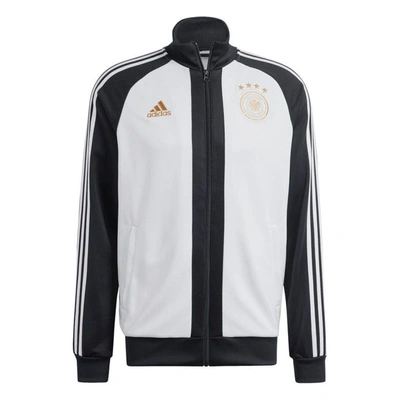 Adidas Originals Adidas Black Germany National Team Dna Full-zip Raglan Track Jacket In Black/white