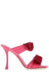 Jimmy Choo Flaca 100mm Velvet Mules In Candy Pink And Fuchsia