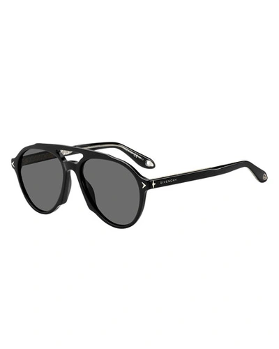 Givenchy Acetate Aviator Sunglasses In Black