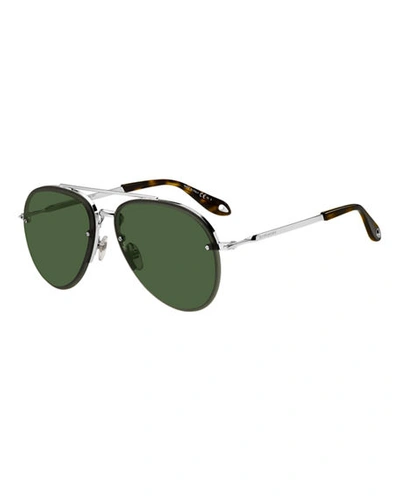Givenchy Men's Rimless Aviator Sunglasses In Green