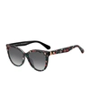 Kate Spade Daeshas Round Polarized Acetate Sunglasses, Black In Black/gold