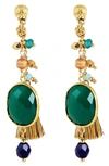 Gas Bijoux Serti Pondichery Earrings In Orange/ Gold