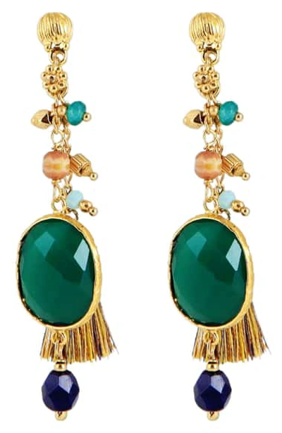 Gas Bijoux Serti Pondichery Earrings In Orange/ Gold