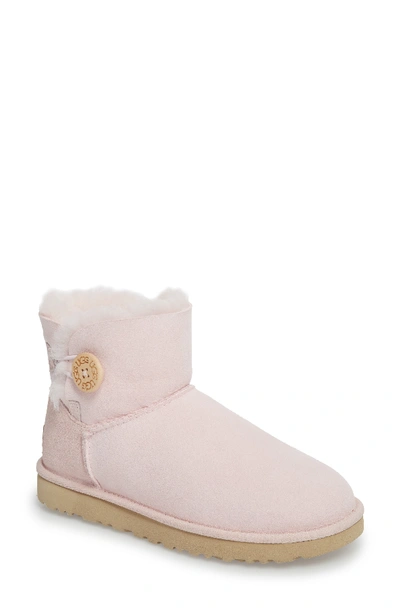 Ugg 'mini Bailey Button Ii' Boot In Seashell Pink