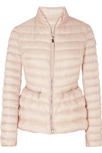 Moncler Quilted Shell Down Jacket In Pastel Pink