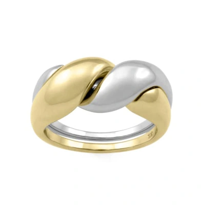 Monarc Jewellery The Two-tone Puzzle Ring 9ct Gold And Sterling Silver
