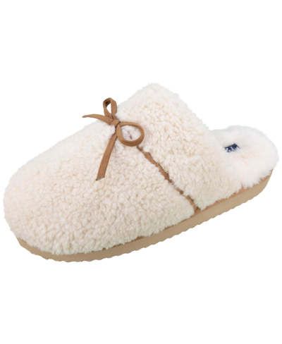 Izod Women's Dana Sherpa Scuff Slippers In Ivory