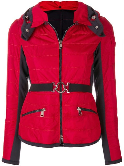 Moncler Andradite Zip-front Fitted Jacket In Red