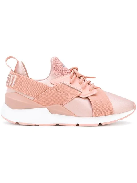 Puma Muse Satin En Pointe Sneakers In Pink & Purple | ModeSens