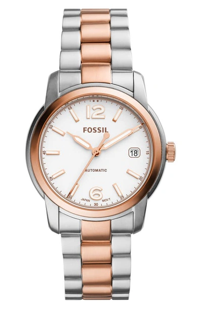 Fossil Women's Heritage Automatic Two-tone Stainless Steel Bracelet Watch 38mm