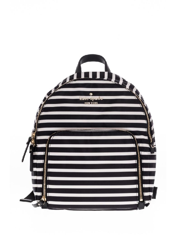kate spade black and white striped backpack