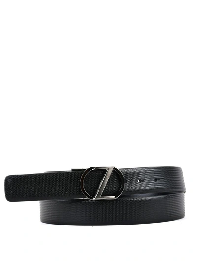 Ermenegildo Zegna Black Leather Belt