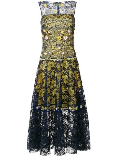 Talbot Runhof Lace Gown In Multicolour