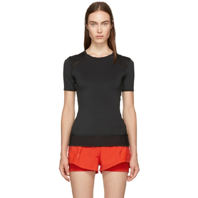 Adidas By Stella Mccartney Essential Panelled Performance T-shirt In Black