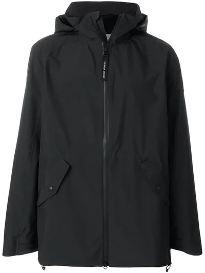 Canada Goose Riverhead Hooded Rain Jacket In Black